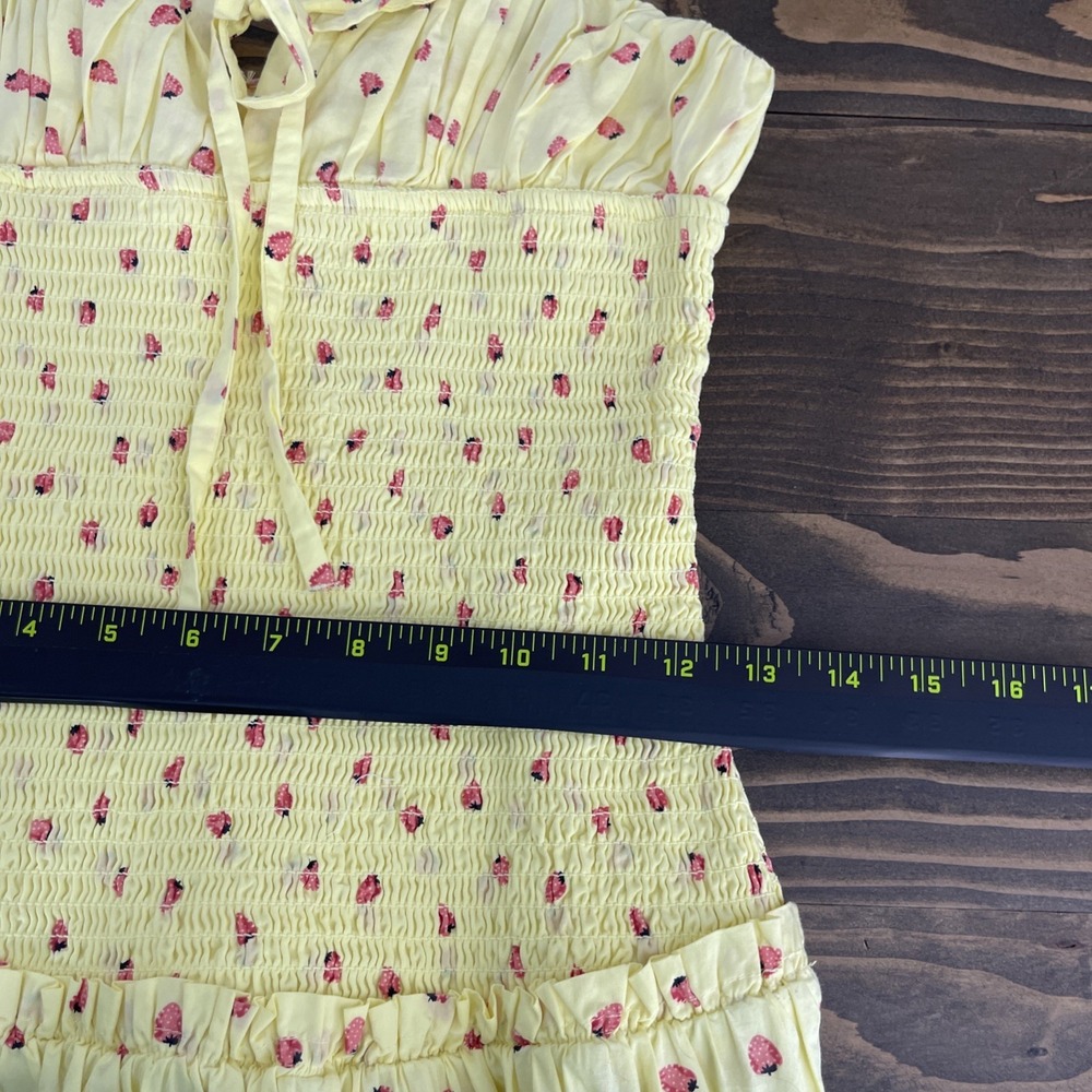 Free People Yellow Midi Dress with Strawberry Print - Picture 11 of 15